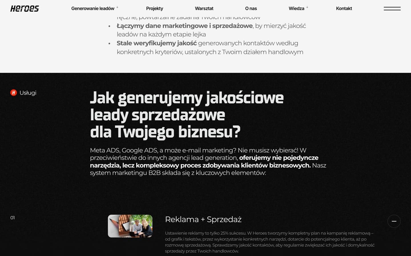 Sekcja uslug: jak powstaja leady sprzedazowe
