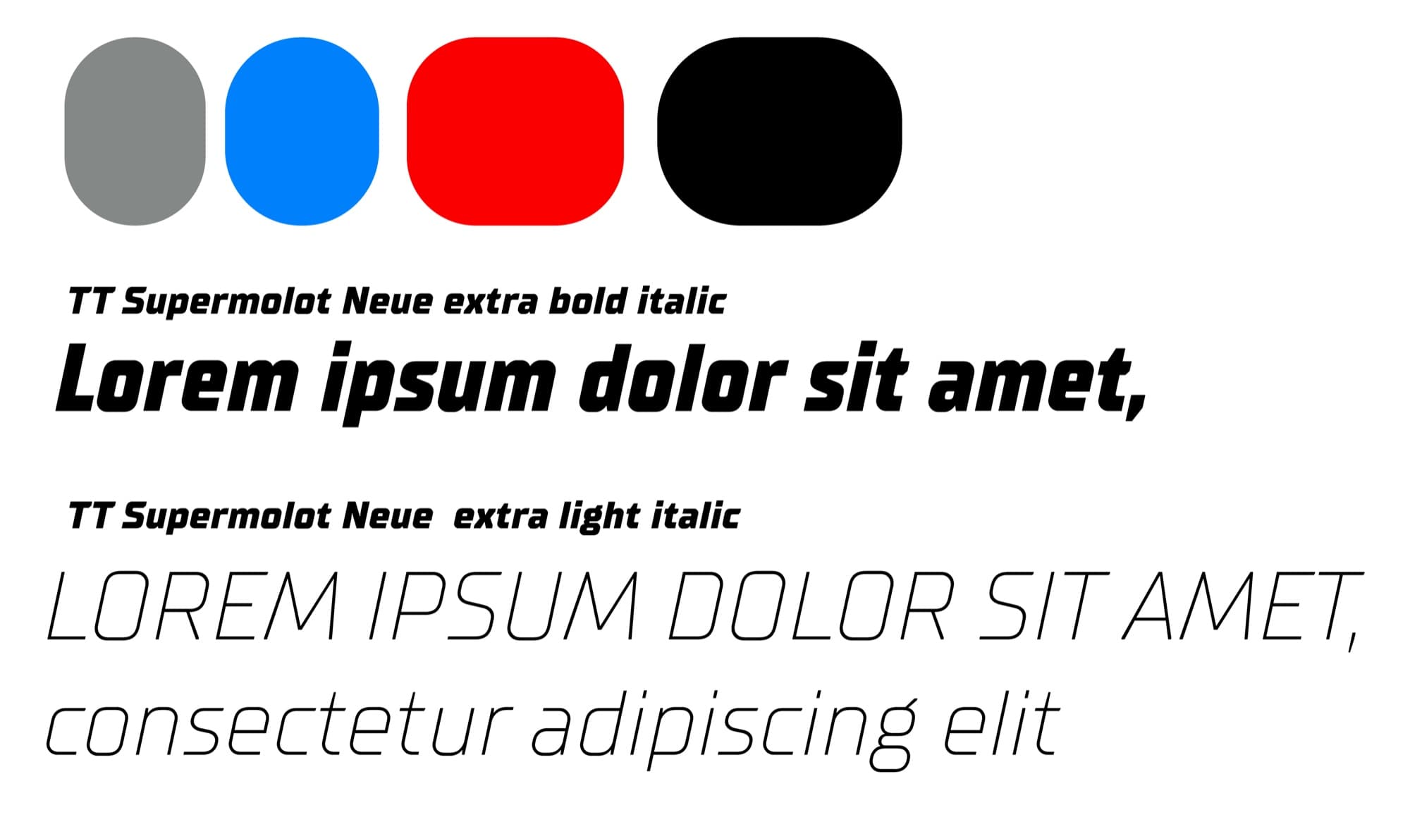 System: 4-kolorowa paleta i typografia TT Supermolot Neue w dwóch odmianach.