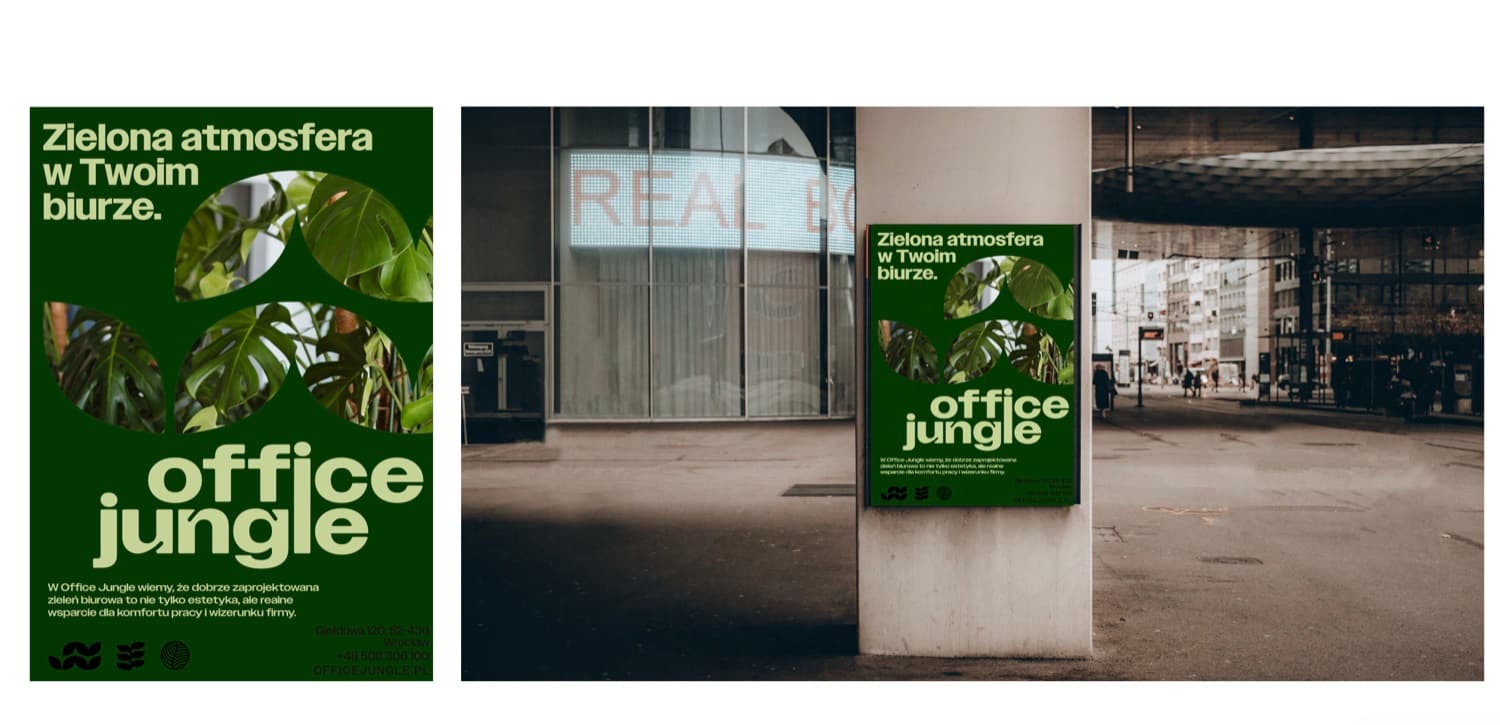 Plakat marki i makieta citylight w przestrzeni miejskiej